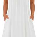 MEROKEETY Women's Casual Summer T Shirt Dress Beach Vacation Lace Sleeveless Flowy Pleated Mini Sundress (White), Medium