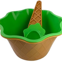 Ceramic Ice Bowl Wispoon, Plastic, Pack of 4