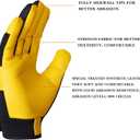 WESTWOOD FOX Gardening Working Gloves Leather Safety Thorn Proof Gloves for Mens & Women Flexible Heavy Duty Mechanic Gloves (Small, Yellow)