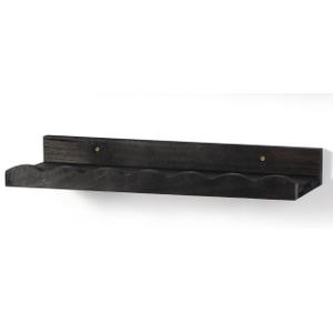 Suzile 2 Pcs Scalloped Shelves Wall Floating Shelves Set for Room, Bathroom, Bedroom, Cute Room Decor Aesthetic and Books, Toys, Photo Frames Storage(23", Black)