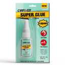 2 x Super CA Glue Liquid, Clear Quick Dry Cyanoacrylate Adhesive for Wood Plastic Leather Metal Pottery Glass Ceramic Shoe Sole Repair, Instant Strong Bond for Jewelry, Craft, 3D Models, Woodworking (25gx1)