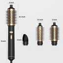 3 in 1 Rotating Hair Dryer Brush,Negative Ionic Professional Brush Blow Dryer with Detachable Brush(2" & 1.5"),3 Heats and 2 Speeds Rotating Hot Air Brush for Curling,Straight,Drying