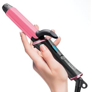 Travel Curling Iron Dual Voltage(110-240V)1 Inch Mini Curling Iron Travel Size with 5 Adjustable Heat Settings, Ceramic Barrel with Argan Oil Infused, Portable