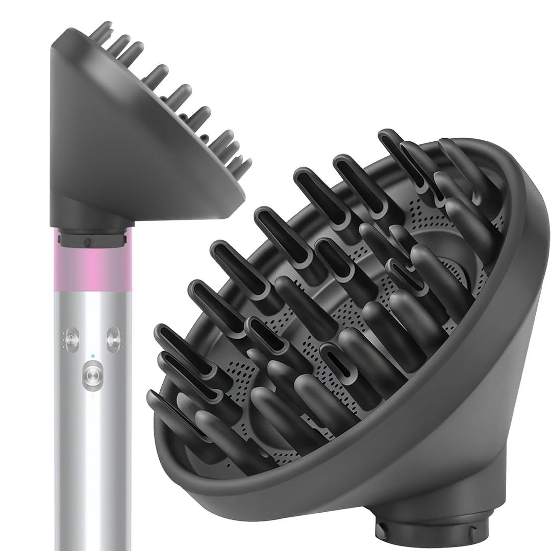 Upgraded Diffuser for Dyson Airwrap i.d. Styler,HS01 HS05 HS08|Quick-Dry,Frizz-Free Curls & Volume|for Thick/Curly Hair|Heat-Safe & Lightweight,Hair Diffuser Attachment-Hair Dryer Diffuser Nozzle (Gray)