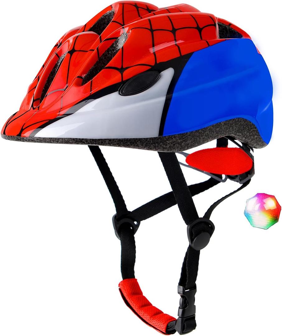 Kids Toddler Bike Helmet, Adjustable Boys Girl Helmets from Baby to Children(Age 1-5), Multi Sports for Bicycle Skate with LED Light, Size XS