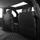 JOJOBAY Car Seat Covers for Dodge Ram,Fit 2009-2025 1500/2500/3500 HD Pick-up Truck,Crew,Regular,Quad,Mega Cab,Waterproof Synthetic Leather Seat Covers(5PCS-Full Set,Black-Red)