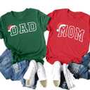 ASTANFY Couples Christmas Shirts Mom and Dad Christmas Shirt Holiday Shirts Family Short Sleeve (Green, S)