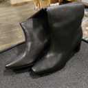 wetkiss Straight Leg Knee High Boots for Women Regular Calf Friendly Square Toe Mid Heel Comfortable Boots Size 9.5