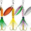 2 Pack THKFISH Spinner Baits Fishing Spinners Spinnerbait Trout Lures Fishing Lures for Bass Trout Crappie