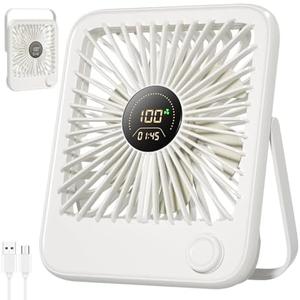 Shintrend USB Desk Fan: Portable Travel Fan for Cruise Ship Ultra-Quiet Personal Small Fan with 100 Wind Speeds Rechargeable Battery Powered Fans for Office Work Sleeping Makeup
