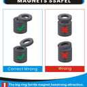 Ferrite Magnet Ring OD2.4 x ID1.3" x 0.4", Grade C8 Ceramic Magnets for Industry Science Experiment,Crafts and Hobbies-4pcs