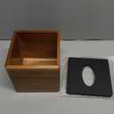 Tissue Box Cover Square, Acacia Wood Tissue Box Holder for Bathroom Bedroom Dinner Table Office, Modern Farmhouse Style Cube Tissue Box