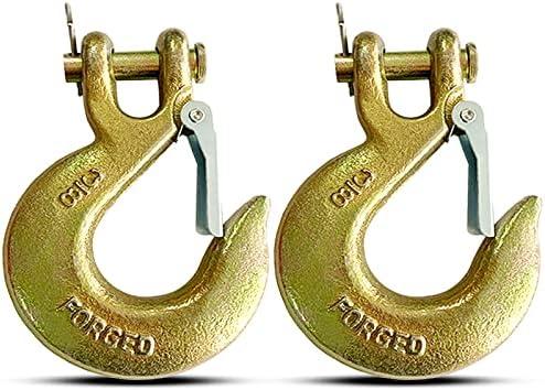 2Pack 3/8" Clevis Slip Hook with Latch, Forged G70 Steel Chain Hook for Deck Hauler Receiver Hitches Trailer Wiring, Chain Hooks Solid Clevis Grab Hooks for Trailer(18,000lbs Capacity): Amazon.com: Industrial & Scientific