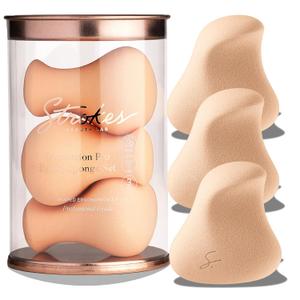 Original Beauty Blender Makeup Sponge Applicator for Powder, Cream & Liquid, Beauty Tools Puff, Streak Free Application, Vegan, Cruelty Free Made in USA, Peach (3 Pieces) (1 Count (Pack of 3))