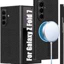 Slim 1500D Aramid Fiber Case Compatible with Samsung Galaxy Z Fold 7, Thin Carbon Fiber Cover Compatible with Magsafe (Matte Black)