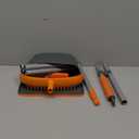 Broom and Dustpan Set with 54 Inch Long Handle - Perfect Dust Pan and Brush Combo for Home Efficient Cleaning (Orange and Grey)