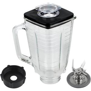 Replacement parts 5-Cup Square Glass Jar with blade Assembly,Compatible with Oster Blenders