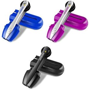 HDWY Pack of 2 Portable Eyeglass Cleaner, Carbon Eyeglass Care Products, Microfiber Spectacles Mini Sunglasses Brush, Soft Brush Cleaning Tool, Travel Easily to Carry (Black, Blue)