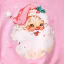 Toddler Girl Christmas Outfit Santa Claus Sweatshirt+Tutu Gauze Skirts Winter Clothes 1-7 Years (Pink)