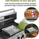 Griddle for Gas Grill, Flat Top Griddle with Non-Stick, Heat Evenly Stainless Steel Griddle, Heat Resistant, No warps, Perfect for Gas/Charcoal Grill, Camping, Tailgating Parties - 23"X16"