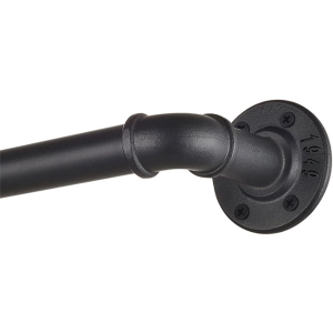 Black Metal Pipe (1" ) Curtain Rods Windows 18-28 Industrial Style Wrap Around