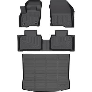 Mythoria 3D TPE Heavy Duty Full Set Floor Mats Liners Fit for Ford Edge 2015 2016 2017 2018 2019 2020 2021 2022 2023 2024 2025 - Waterproof Anti-Slip Easy Clean All-Weather Automobile Accessories
