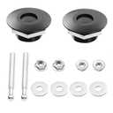 STETION Quick Release Latch License Plate Lock Clip 1.25" Diameter Aluminum Alloy Car Hood Pins Lock Clip Kit for Bumper Hood License Plate (2 Pack - Black)