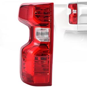 Halogen Tail Lights Assembly Compatible with 2019 2020 2021 2022 2023 2024 Chevy Silverado 1500 2500HD 3500HD, Rear Left Driver Side Taillights with Bulb & Harness NON-LED Model