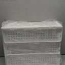 Folding Closet Organizer Basket,Plastic Storage Frame,Stackable Drawer For Bathroom,Kitchen,White(4)