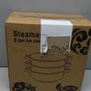 Steamer for Cooking, 5.0 Quarts Stainless Steel Steamer Pot, 3-Tier Food Steam Pots with Lid for Cooking Vegetables, Seafood, Soups, Stews and Pasta (11" - 2+1 tier)