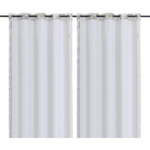 Chyhomenyc Window Blackout Curtain Liners with 18 Rings, Thermal Insulated 100% Blackout Liner for 84 Inch Curtains, Each 50Wx80L, 2 Liners Per Set with 18 Pieces Rings