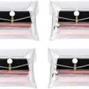 4Pcs Mini PVC Makeup Bag Small Clear Plastic Cosmetic Organizer Bag Pouch with Snap Closure for Vacation Travel, Bathroom and Organizing Makeup Bag Cosmetic Bags Bags and Cases