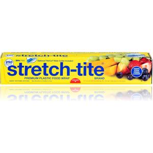 Stretch-Tite Premium Plastic Food Wrap, Includes Slide Cutter, Extra Strong (250 sq ft)