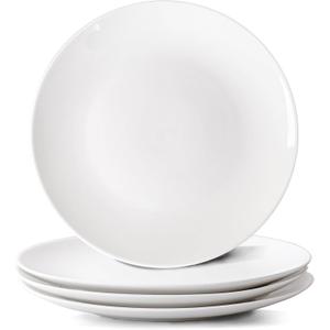 White Dinner Plates Set of 2, Extra Large 12 Inch Dinner Plates, Oversized Ceramic Plates for Main Dishes, Microwave and Dishwasher Safe, 30.7Cm