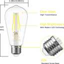 3 x DORESshop 6W Vintage Led Edison Bulbs, Daylight White 4000K, 60W Equivalent, ST58 Antique Style Edison Light Bulb with 80+CRI, 600LM, E26 Medium Base, Non Dimmable, High Brightness Clear Glass, 4Pack