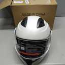 Adult Modular Motorcycle Helmets, DOT Approved Flip up Dual Visor Full Face Helmet for Men Women Moto ATV UTV Snowmobile ADV Four Wheeler Street Bike with Gloves & Mask (White, XL)