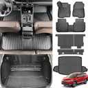 Cargo Mats for 2017-2022 Honda CRV Fuel Model Floor Liners with Trunk Mat Backrest Mat All Weather Rear Floor Trunk Liners for 2017 2018 2019 2020 2021 2022 CR-V (Fit 17-22 Fuel Model Only)