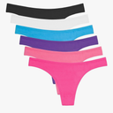 ANZERMIX Women's Breathable Cotton Thong Panties Pack of 6 (6-pack Basics, Medium)