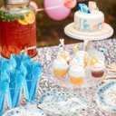 Bokon 300 Pcs Elephant Baby Shower Plates Serve 50 Tableware Set Include Plates Napkins Forks Spoons Knives Elephant Baby Shower Party Decorations for Boy Girl Birthday Gender Reveal Supplies(Boy)