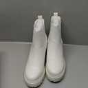 firelli Women Fashion Chelsea Boots Platform Boots Classic Ankle Booties (10, White)