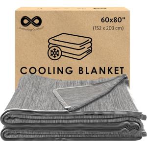 Everlasting Comfort Cooling Blanket for Hot Sleepers - Soft, Lightweight & Breathable Throw Blanket with Easy to Clean Material - Luxury Throws for Hot Flashes & Night Sweats (60"x80")