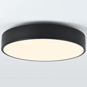 Modern Black Flush Mount Ceiling Light, 3-Lights Round Ceiling Light, Minimalistic Ceiling Lamp Acrylic Shade Lighting Fixture for Bedroom Laundry Room Bathroom Hallway(15.8 Inch)