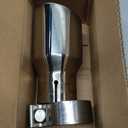 SVULK 2.5 Inch Stainless Steel Exhaust Tip, 2.5" Inlet to 3.5" Inch Outlet, 7.5"/190mm Long Polished Clamp on Exhaust Tailpipe Tip, Double Wall & Slant Cut Exhaust Finish Tailpipe with Clamp