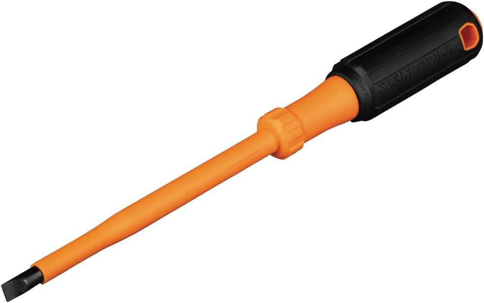 Klein Tools 6866INS Insulated Screwdriver, Made in USA, 1000V 5/16-Inch Cabinet Tip, Screwdriver with 6-Inch Shank, Tip-Ident, Cushion-Grip Handle