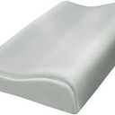 HOMBYS Satin Pillow Case for Contoured Support Pillow (DO NOT Include Pillow) -Zippered Pillow Cover for Neck Pillow for Cervical 1 Pack-Silky, Smooth and Breathable, Silver Grey