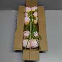 10PCS Deep Pink Realistic Silk Peonies Bouquet, Waterproof & UV Resistant Faux Peony Flowers, All-Weather Artificial Stems for Outdoor, Grave, Wedding Centerpiece & Home Decor