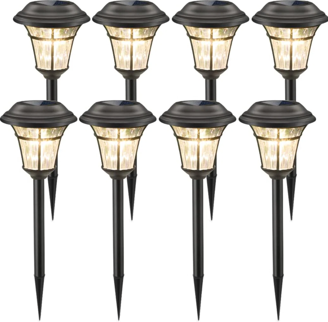 MAGGIFT 8 Pack Solar Pathway Lights Outdoor Solar Garden Lights for Patio, Yard, Driveway