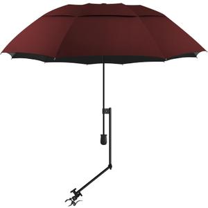 UPF 50+ Beach Umbrella with Adjustable Universal Clamp