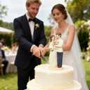 Valentines Day Gifts for Couples  7" Mr & Mrs Figurine, Hand-Painted Resin Romantic Couples Statue for Anniversary Wedding, Engagement & Bridal Shower Gifts for Her, Wedding Cake Tropper (Blue)