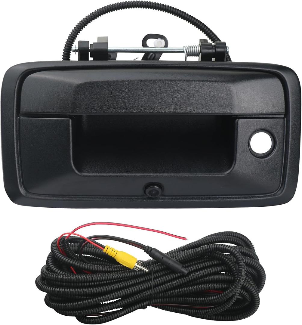 Backup Camera Tailgate Handle Rear View Camera Liftgate Latch Handle with Keyhole Compatible with 2014-2015 Chevrolet Chevy Silverado Sierra 1500 Replaces 23128692